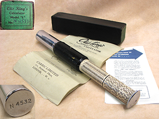 Late 1940's Otis King Model L Type B cylindrical slide rule & calculator